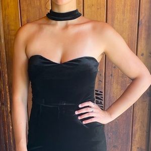 Hyfve Velvet Strapless/Chocker Jumpsuit